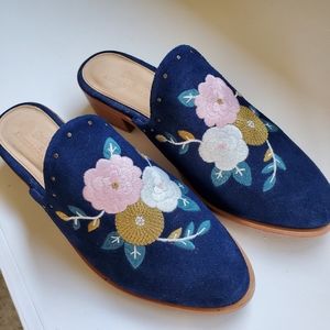 Soludos x Anthropologie Embroidered Mules